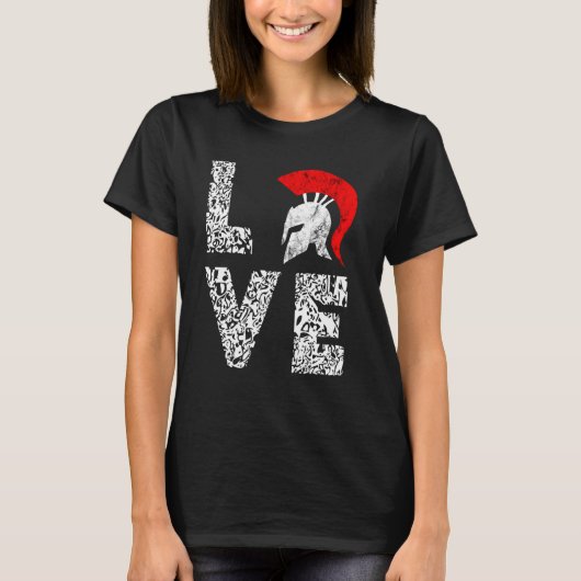 Gladiator Spartan Soldier Warrior Helm T-shirt (Voorkant)