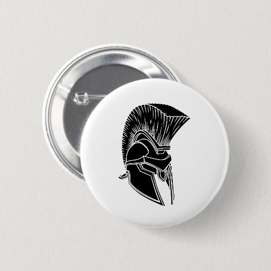 Gladiator Spartan Trojan Roman Helmet Ronde Button 5,7 Cm (Voorkant /achterkant)