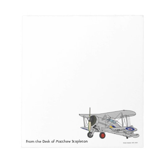 Gladiator voor gepersonaliseerd  vliegtuig notitieblok (Voorkant)