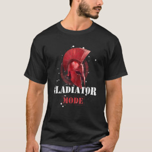 Gladiatormodus Spartan Helmet Red Workout Motivati T-shirt
