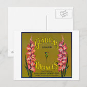Gladiola Brand Citrus Crate Label Briefkaart (Voorkant / Achterkant)