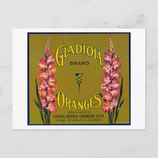 Gladiola Brand Citrus Crate Label Briefkaart (Voorkant)