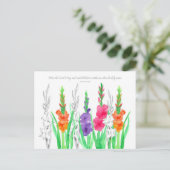 Gladiola Scripture Psalms 103 Prayer Kaart (Staand voorkant)