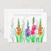 Gladiola Scripture Psalms 103 Prayer Kaart (Voorkant / Achterkant)