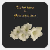 Gladiolas Bookplate Vierkante Sticker (Voorkant)