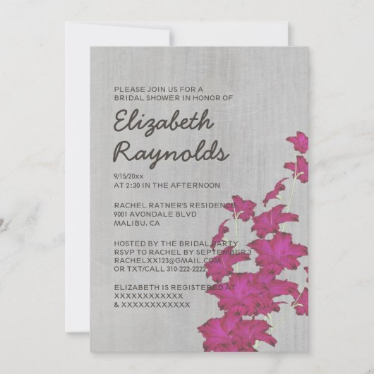  Gladiolas Bridal Shower Invitations Kaart (Voorkant)