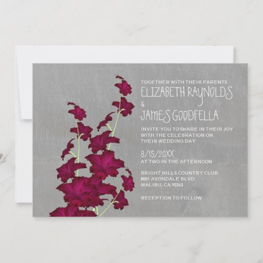 Gladiolas Wedding Invitations Kaart (Voorkant)