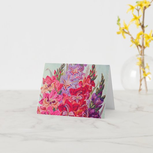 Gladiolen in bloei kaart (Gele Bloem)