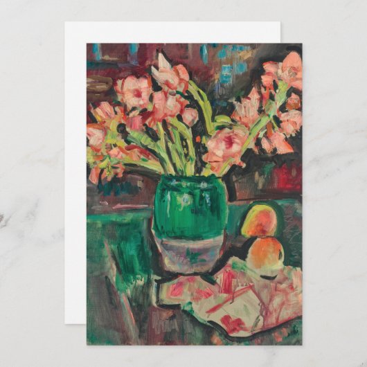 Gladiolen in een groene vaas | George Leslie Hunte (Voorkant / Achterkant)