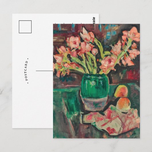 Gladiolen in een groene vaas | George Leslie Hunte Briefkaart (Voorkant / Achterkant)