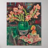 Gladiolen in een groene vaas | George Leslie Hunte Poster (Voorkant)