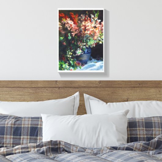 Gladioli in een schilderij van Vase Pierre Auguste Canvas Afdruk (Insitu (Slaapkamer))