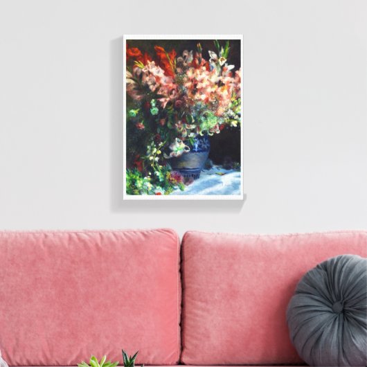 Gladioli in een schilderij van Vase Pierre Auguste Canvas Afdruk (Insitu (Woonkamer))