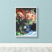 Gladioli in een schilderij van Vase Pierre Auguste Canvas Afdruk (Insitu (Houten vloer))