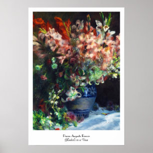 Gladioli in een schilderij van Vase Pierre Auguste Poster