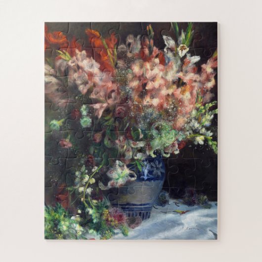 Gladioli in een vaas van Auguste Renoir Art Legpuzzel (Verticaal)