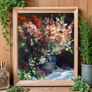Gladioli in een vaas van Auguste Renoir Art Poster