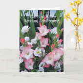 Gladioli Personalized 70th Wedding Jubileum Kaart (Gele Bloem)