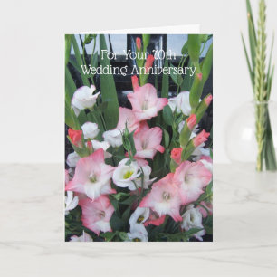 Gladioli Personalized 70th Wedding Jubileum Kaart