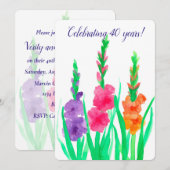 Gladiolus 40e bruiloft Jubileum Kaart (Voorkant / Achterkant)