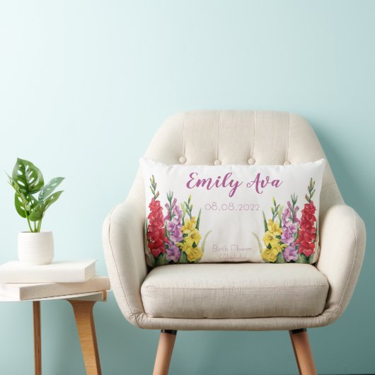 Gladiolus August Birth Month Flower Kussen (Stoel)