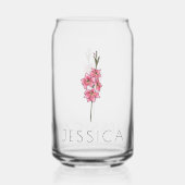GLADIOLUS August Geboorte Bloem Aangepaste naam Blikvorm Glas (Voorkant)
