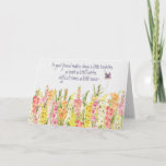 Gladiolus Border Birthday for Friend Kaart<br><div class="desc">Waterverf gladiolus floral border met een vlinder op zachte witte textuur voor de verjaardag van een vriend. De tekst kan worden bewerkt.</div>