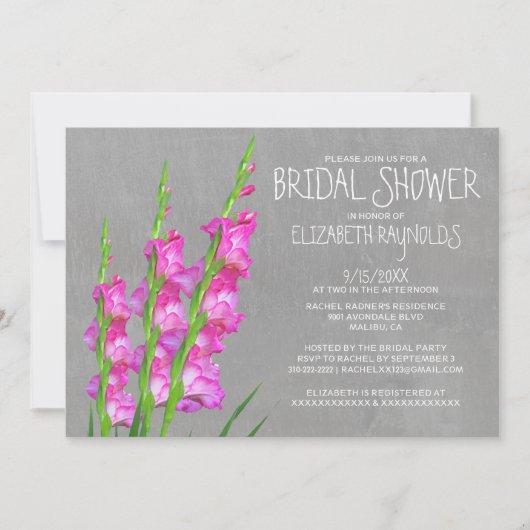 Gladiolus Bridal Shower Invitations Kaart (Voorkant)