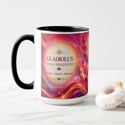 Gladiolus Energie Abstracts Trouwcadeau Ouder Beke Mok (Met donut)