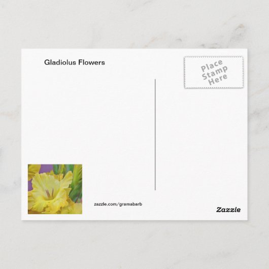 Gladiolus Flowers Briefkaart (Achterkant)