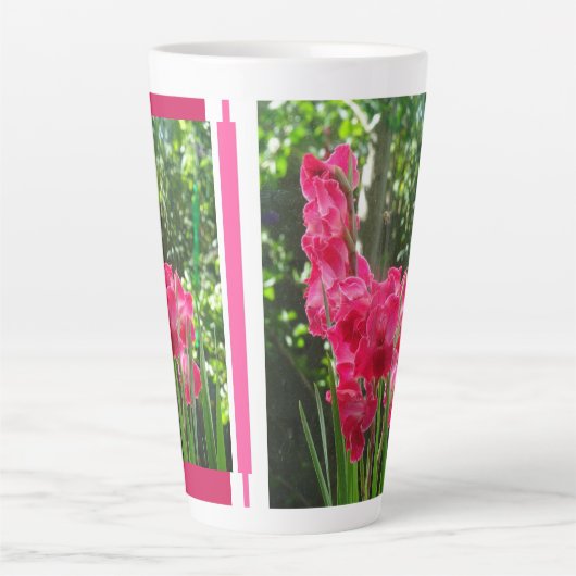 Gladiolus Flowers Collage Latte Mok (Voorkant)