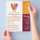 Gladiolus Flowers, Funeral Home, Directors Flyer (Hand)