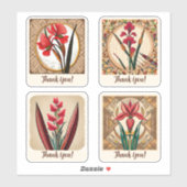 Gladiolus Flowers Groovy Retro gepersonaliseerd Sticker (Vel)
