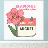 Gladiolus - Geboortebloem voor augustus Canvas Afdruk (Insitu (Houten vloer))