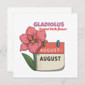 Gladiolus - Geboortebloem voor augustus Kaart (Voorkant / Achterkant)