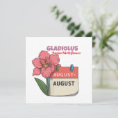 Gladiolus - Geboortebloem voor augustus Kaart (Staand voorkant)