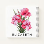 Gladiolus Geboortemaand Bloem gepersonaliseerd voo Notitieboek (Achterkant)