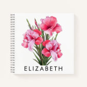 Gladiolus Geboortemaand Bloem gepersonaliseerd voo Notitieboek (Voorkant)