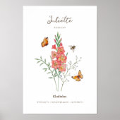 Gladiolus Geboortemaand Bloem Poster (Voorkant)