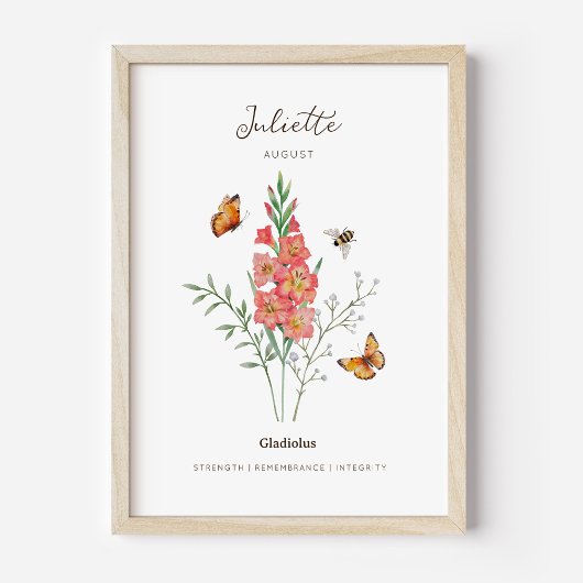 Gladiolus Geboortemaand Bloem Poster