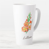 Gladiolus Geboortemaand Bloem voor Augustus Latte Mok (Rechterhoek)