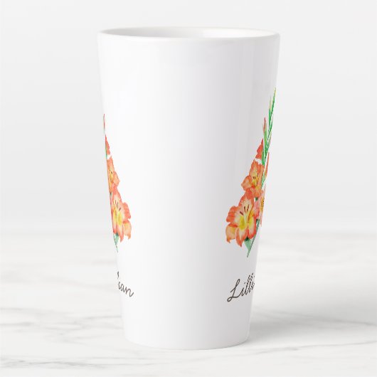 Gladiolus Geboortemaand Bloem voor Augustus Latte Mok (Voorkant)