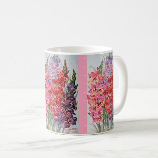 Gladiolus Glad Coffee Vintage Label Floral Mok (Voorkant rechts)