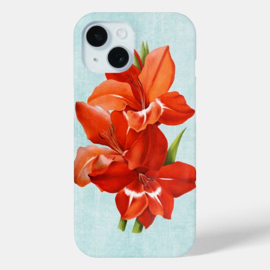 Gladiolus op Aged Denim Case-Mate iPhone Case (Achterkant)