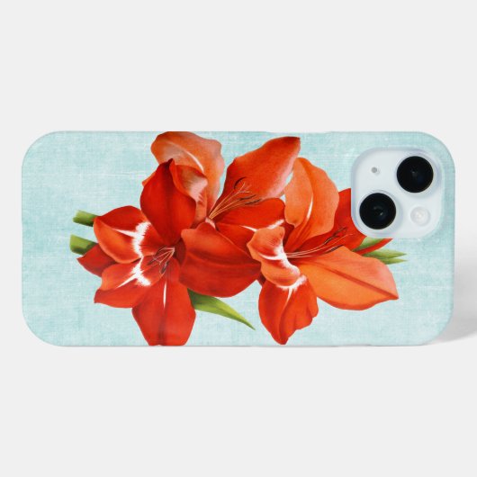 Gladiolus op Aged Denim Case-Mate iPhone Case (Achterkant (horizontaal))