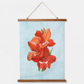 Gladiolus op Aged Denim Hangend Wandkleed (Voorkant)