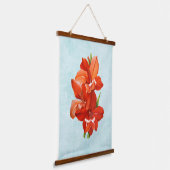 Gladiolus op Aged Denim Hangend Wandkleed (Gebogen)
