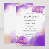 gladiolus paarse trouwuitnodigingen kaart (Voorkant / Achterkant)