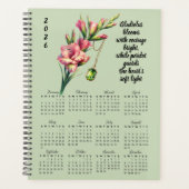 Gladiolus & Peridot August Verse – 2026 Full-Year  Planner (Voorkant)
