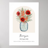 Gladiolus Poppy August Birth Month Flower Poster (Voorkant)